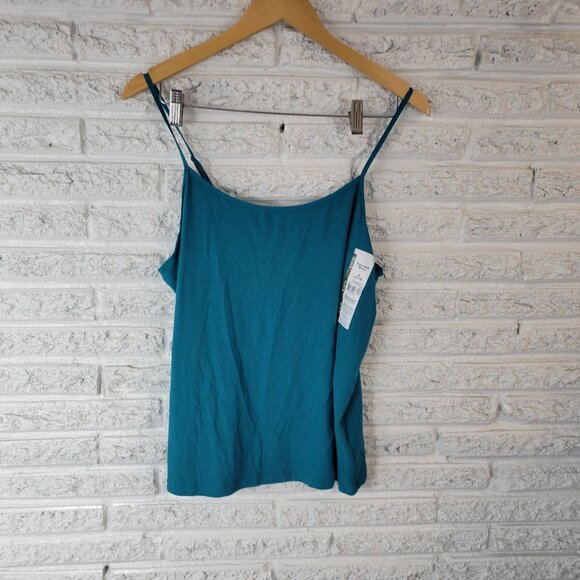 Time Tru Womens Top XL Camisole Aqua Blue Adjustable Spaghetti Strap BLU15E - Picture 1 of 9
